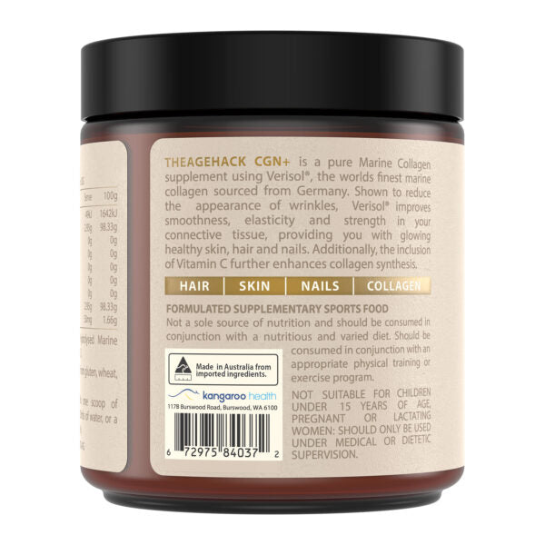 TheAgeHack CGN+ Marine Collagen + Vitamin C (90g, 30 Serves)