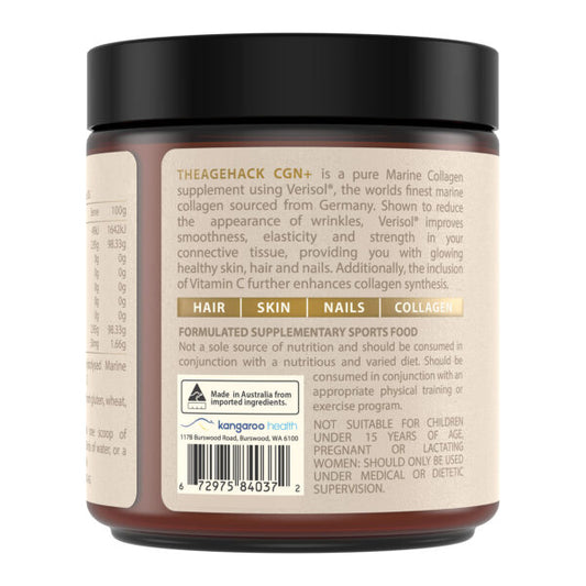 TheAgeHack CGN+ Marine Collagen + Vitamin C (90g, 30 Serves)