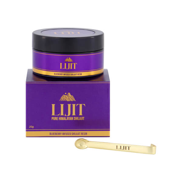 Lijit Blueberry-Infused Shilajit Resin on a white background