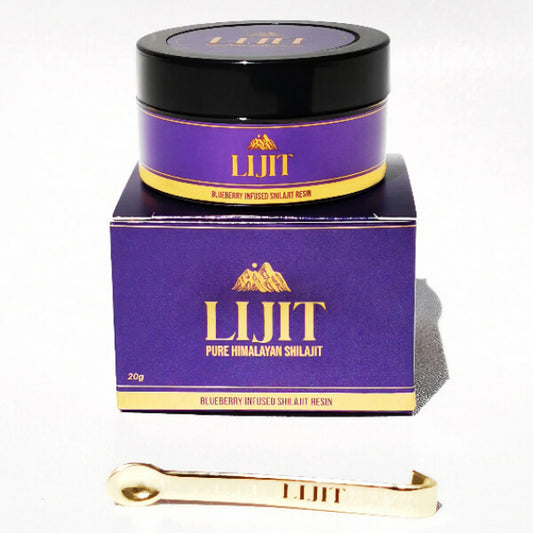 Lijit Blueberry-Infused Shilajit Resin on a white background