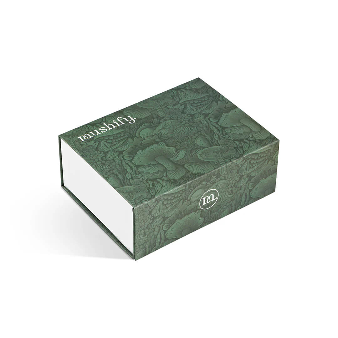 Green box with 'mushify' branding on a white background