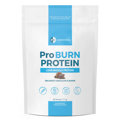 PC Laboratories ProBURN Protein package with 'Pro Burn Protein' branding on a white background