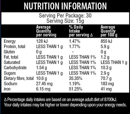 Qenda Everyday Fibre Original 450g – Organic Fibre Supplement for Gut Health & Energy