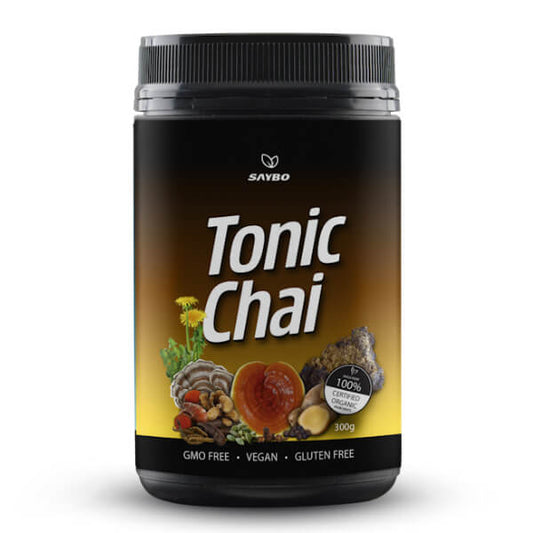 SAYBO Tonic Chai 300g – Medicinal Turmeric Latte with Mushrooms & Chai Spices