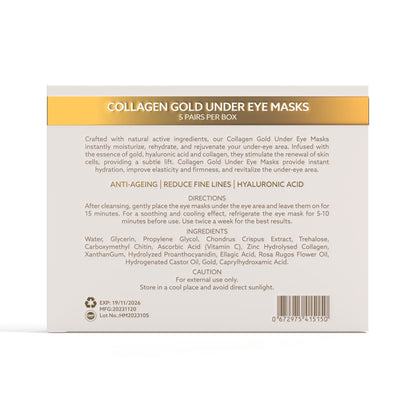 TheAgeHack Collagen Gold Under Eye Maskpackaging with text on a white background